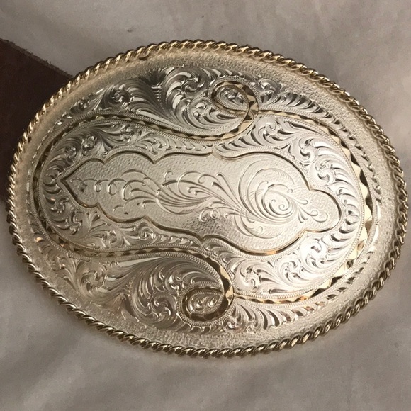 Montana Silversmith Buckle & Belt 18K detail - Picture 3 of 5